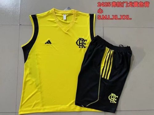 Adult Uniform 2024-2025 Flamengo Yellow Soccer Training Vest and Shorts