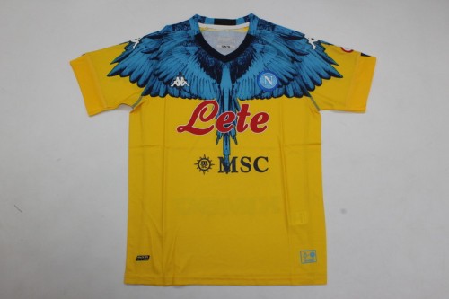 Retro Jersey 2020-2021 Calcio Napoli Yellow Soccer Jersey Vintage Football Shirt