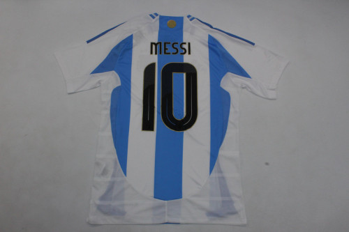 with FIFA World Champions 2022 Patch Fan Version Argentina 2024 MESSI 10 Home Soccer Jersey Football Shirt