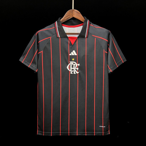 Fan Version 2024-2025 Flamengo Black/Red Line Soccer Training Jersey Football Shirt