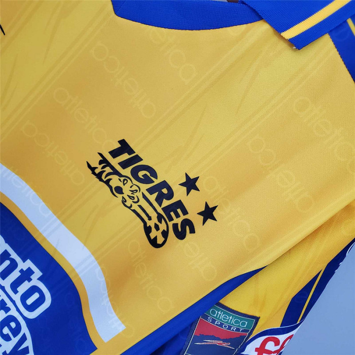 Retro Jersey 1999-2000 Tigres UANL Home Yellow Soccer Jersey Vintage Football Shirt