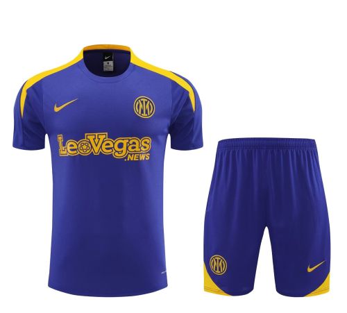 Adult Uniform 2024 Inter Milan Purple Soccer Training Jersey and Shorts Football Kits