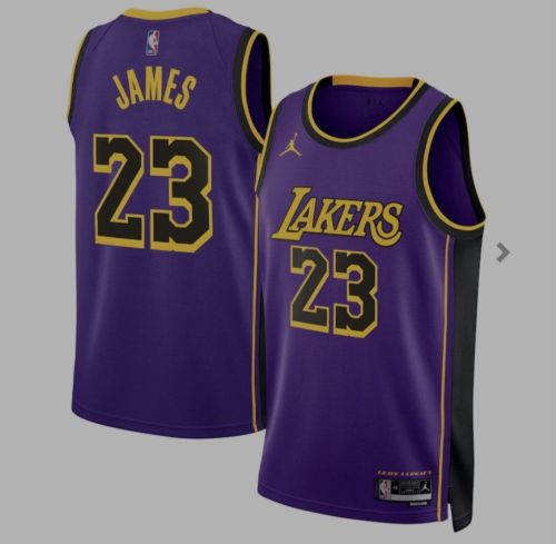 Los Angeles Lakers 23 James Purple NBA Jersey Basketball Shirt