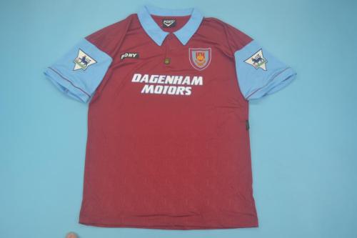 with EPL Patch Retro Jersey 1995-1997 West Ham United Home Soccer Jersey Vintage Football Shirt