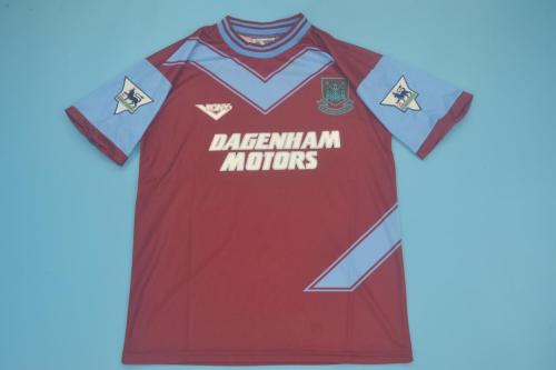 with EPL Patch Retro Jersey 1993-1995 West Ham United Home Soccer Jersey Vintage Football Shirt