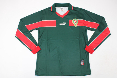 Long Sleeve Retro Jersey 1998 Morocco Home Soccer Jersey Vintage Football Shirt