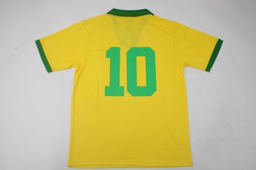 Retro Jersey 1958 Brazil 10 Home Soccer Jersey Vintage Brasil Camisetas de Futbol