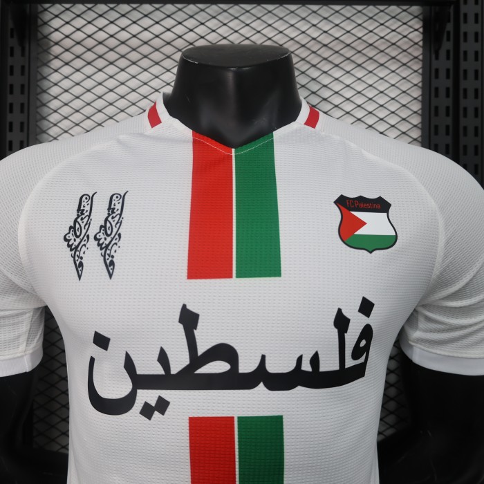 Player Version 2024 Palestine Away White Soccer Jersey Football Shirt