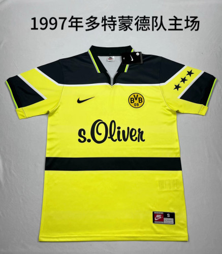 Retro Jersey 1997-1998 Borussia Dortmund Home Soccer Jersey Vintage BVB Football Shirt