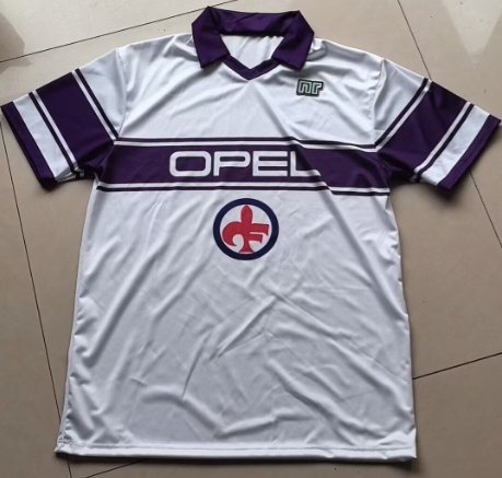 Retro Jersey 1984-1985 Fiorentina Away White Soccer Jersey Vintage Football Shirt