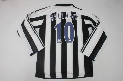 with EPL Patch Long Sleeve Retro Jersey 2003-2005 Newcastle United BELLAMY 10 Home Soccer Jersey