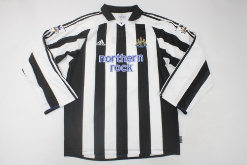 with EPL Patch Long Sleeve Retro Jersey 2003-2005 Newcastle United Home Soccer Jersey