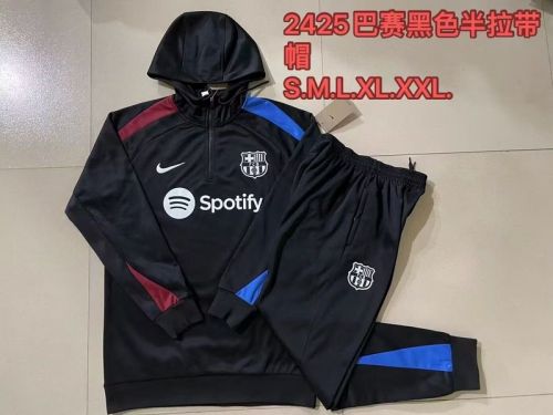 2024 Barcelona Black/Red/Blue Soccer Training Hoodie and Pants Football Tracksuit