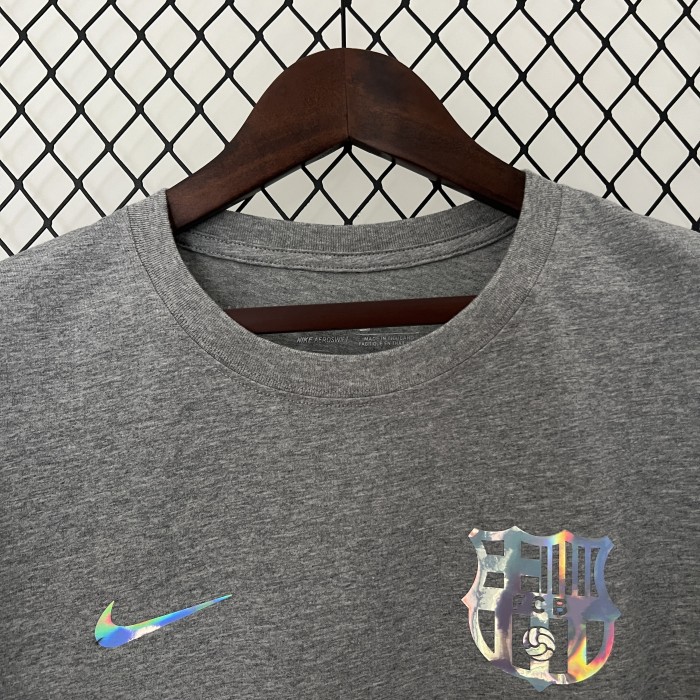 Fan Version 2023-2024 Barcelona X Balmain Grey Soccer Jersey