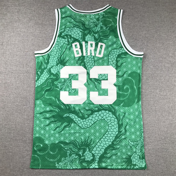 Mitchell&ness 1985-86 Boston Celtics Basketball Shirt 33 LARRY BIRD Dragon NBA Jersey