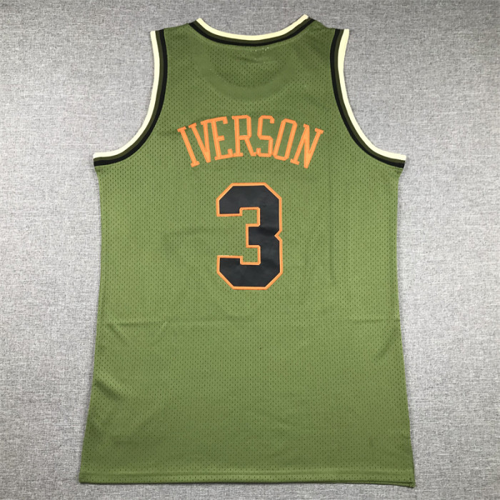 Mitchell&ness 1996-97 Philadelphia 76ers Basketball Shirt 3 ALLEN IVERSON Green NBA Jersey