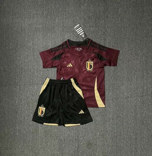 Youth Uniform Kids Kit 2024 BEL Home Soccer Jersey Shorts Child Football Set