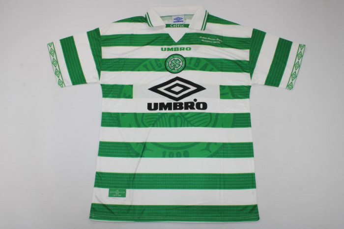 with UCL Fonts Retro Jersey 1998 Celtic MORAVCIK 25 Home Soccer Jersey Vintage Football Shirt