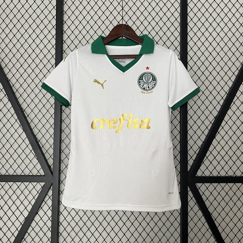 Women 2024-2025 Palmeiras Away White Soccer Jersey Girl Football Shirt