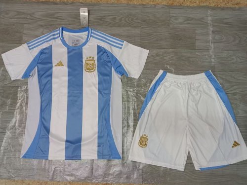 Adult Uniform Argentina 2024 Home Soccer Jersey Shorts Football Set