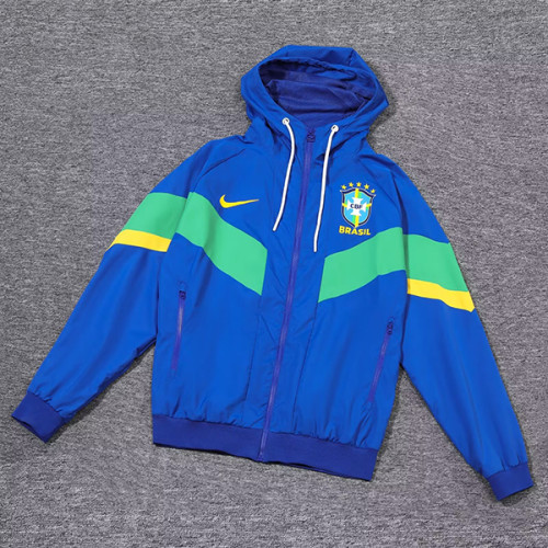 2024-2025 Brazil Blue Soccer Windbreaker Jacket Football Jacket