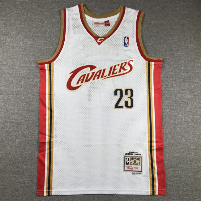 Mitchell&Ness 2003-04 Cleveland Cavaliers 23 JAMES White NBA Jersey Basketball Shirt