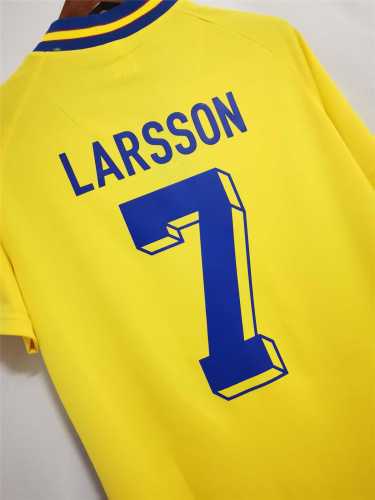 Retro Jersey 1994 Sweden LARSSON 7 Home Soccer Jersey Vintage Football Shirt