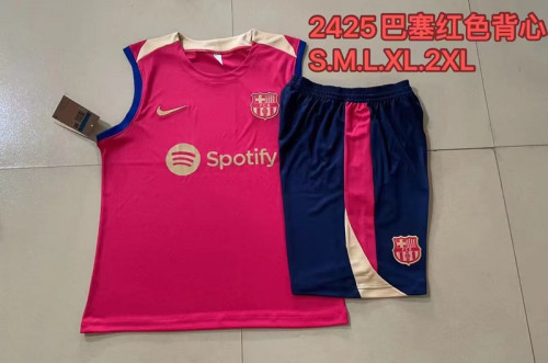 Adult Uniform 2024 Barcelona Red Soccer Training Vest and Shorts
