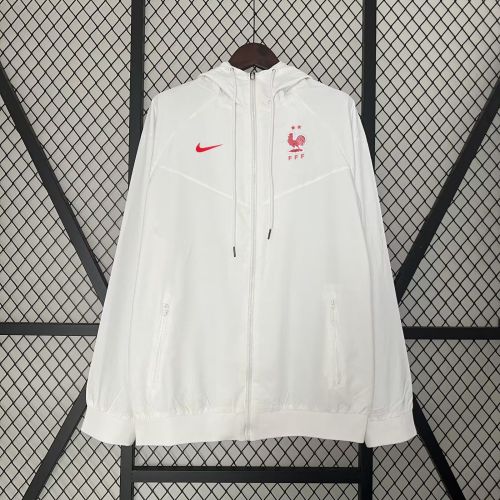 2024 France White Soccer Windbreaker Jacket Football Jacket