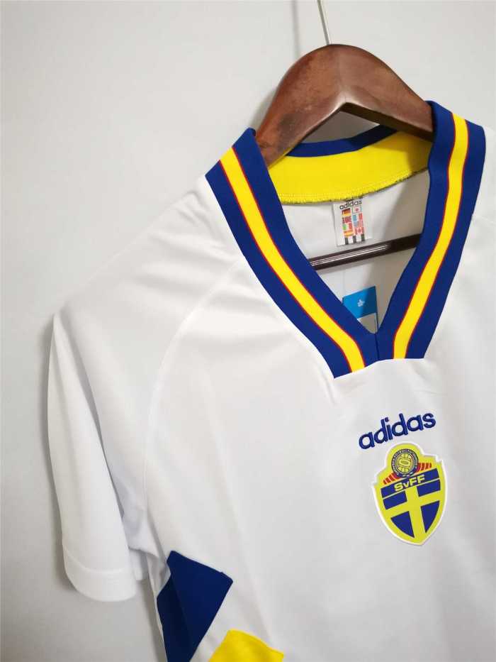 Retro Jersey 1994 Sweden Away White Soccer Jersey Vintage Football Shirt
