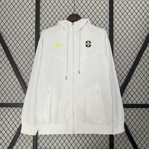 2024 Brazil White Soccer Windbreaker Jacket Football Jacket