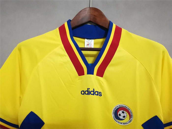 Retro Jersey 1994 Romania Home Yellow Soccer Jersey Vintage Football Shirt