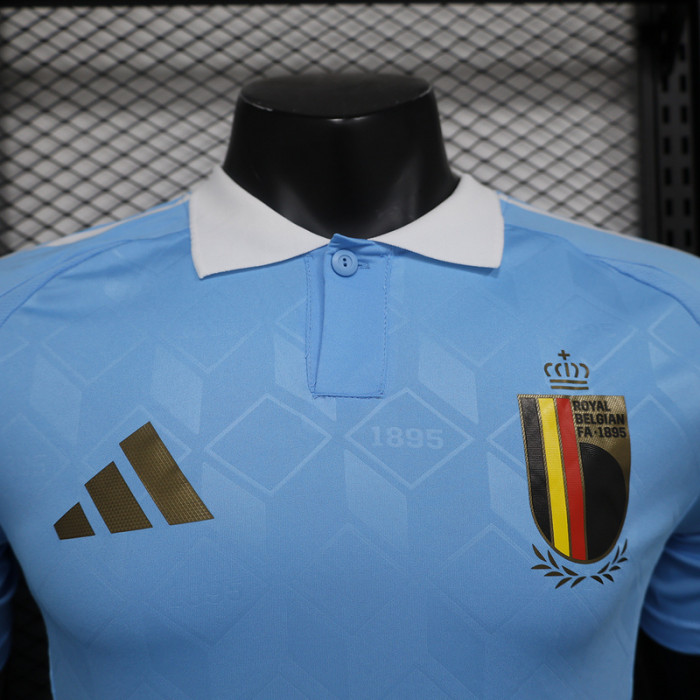 Player Version 2024 BEL Away Soccer Jersey Blue Football Shirt
