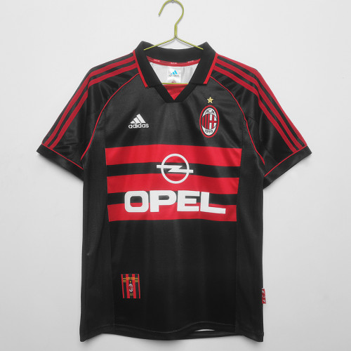 Retro Jersey 1998-1999 AC Milan Third Away Black Soccer Jersey Vintage AC Football Shirt