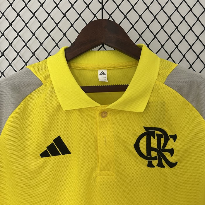 2024-2025 Flamengo Yellow Soccer Polo Football Polo