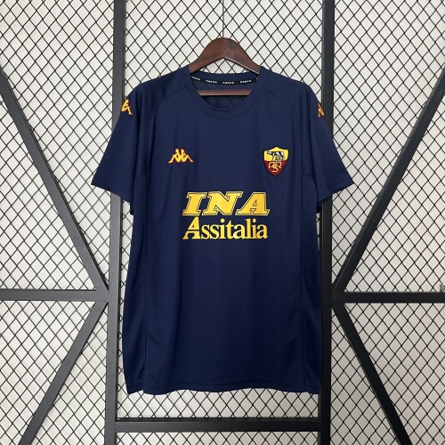 Retro Jersey 2000-2001 As Roma Third Away Dark Blue Soccer Jersey Vintage Football Shirt
