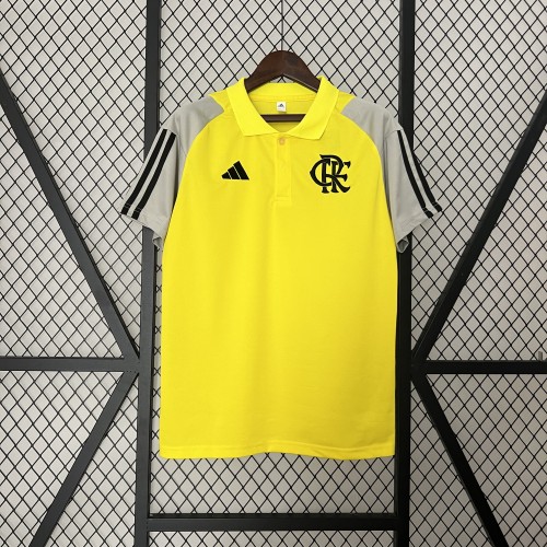 2024-2025 Flamengo Yellow Soccer Polo Football Polo