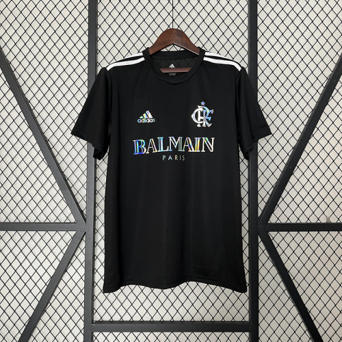 2024-2025 Flamengo X Balmain Black Soccer Jersey Football Shirt