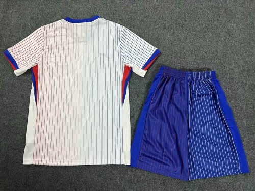 Adult Uniform 2024 France Away White Soccer Jersey Shorts Football Kit