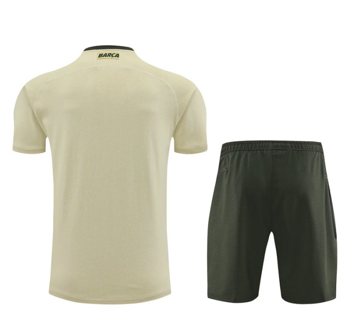 Adult Uniform 2024 Barcelona Green Soccer Training Jersey and Shorts Football Kits