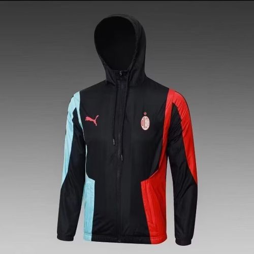 2024 AC Milan Black/Blue/Red Soccer Windbreaker Jacket Football Jacket