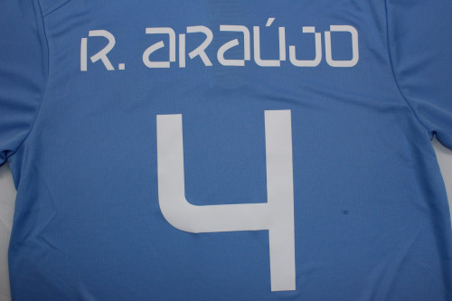 Fans Version Uruguay 2024 R.ARAUJO 4 Pre-Olympic Home Soccer Jersey Football Shirt