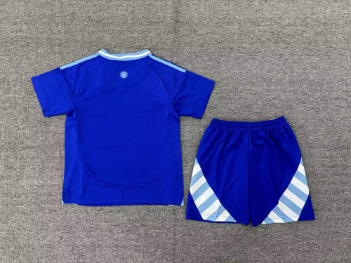 Youth Uniform Kids Kit 2024 Argentina Away Soccer Jersey Shorts Vintage Child Football Set