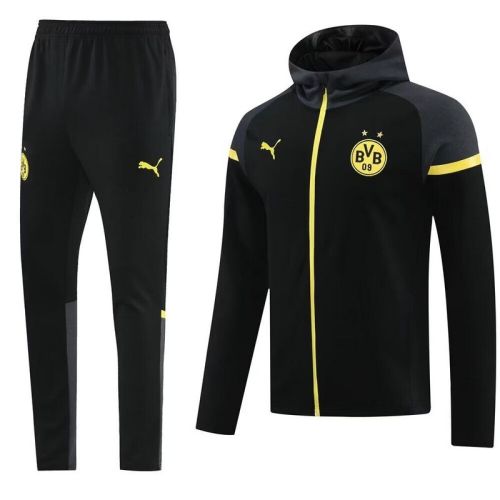 2024 Dortmund Black Soccer Training Jacket and Pants BVB Football Tracksuit
