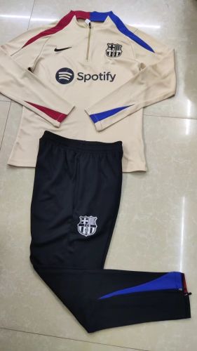2024 Barcelona Grey/Red/Blue Soccer Training Sweater and Pants
