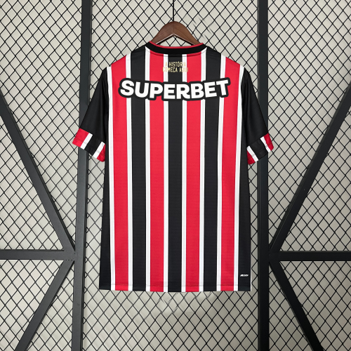 with All sponsors Logos Fans Version 2024-2025 Sao Paulo Away Soccer Jersey