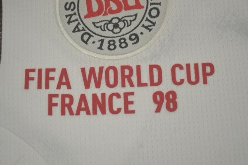 with Front Lettering Retro Jersey Denmark 1998 Away Soccer Jersey Vintage Football Shirt