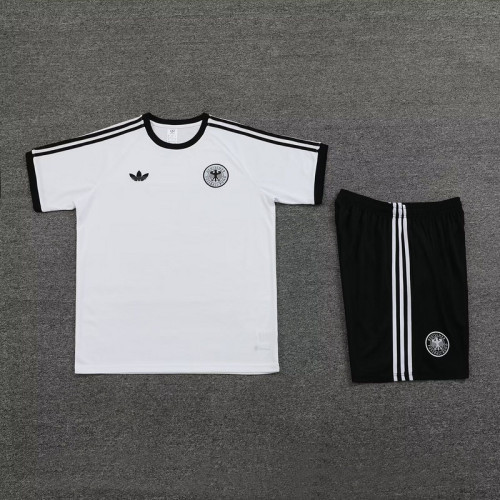 Adult Uniform 2024 Germany White Soccer Training Jersey and Shorts Football Kits