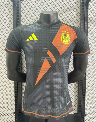 Player Version Argentina 2024 Black Goalkeeper Soccer Jersey Camisetas de Futbol