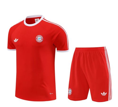 Adult Uniform 2024 Bayern Munich Red Soccer Training Jersey and Shorts Football Kits